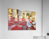 Visitor reading Quran in Umayyad Mosque in Damascus Acrylic Print