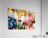 Butcher displays meat at souq in Aleppo Syria during the day Acrylic Print