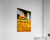 Aleppo mosque at night with lights and visitors in the courtyard Acrylic Print