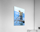 Fishing on Inle Lake in Myanmar with bamboo tools Acrylic Print
