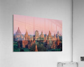 Temples in Bagan at dusk with a clear sky over Myanmar Acrylic Print