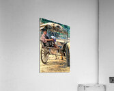Man rests on cart in Myanmar during warm daytime Acrylic Print