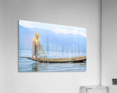 Traditional fishing on Inle Lake in Myanmar by local fisherman Acrylic Print