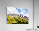Hiking in puez odle natural park in val gardena italy Acrylic Print
