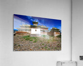 Erdene Zuu Monastery stands in Mongolia under a blue sky Acrylic Print