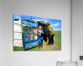 Ger tent in Mongolia with child and elder outside Acrylic Print
