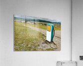 Old style soviet gas station in Mongolia near open fields Acrylic Print