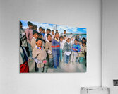 Diverse group of children posing outdoors with varied expression Acrylic Print