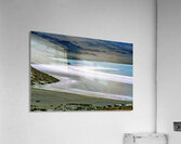 Scenic desert lake with white shore and rocky mountains. Acrylic Print