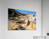 Dramatic arid mountain landscape with a winding road. Acrylic Print