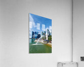 People walk near bridge in Singapore financial district by lush  Acrylic Print