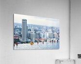 Visitors enjoy the Infinity Pool at Marina Bay Sands Acrylic Print
