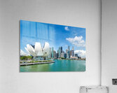 Visitors enjoy view of ArtScience Museum and city skyline in Sin Acrylic Print