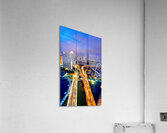 City lights shine in Marina Bay as sunset brings night activity Acrylic Print