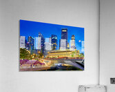 People walk by the waterfront in Marina Bay during sunset in Sin Acrylic Print