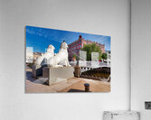 Lions guard the bridge in Saint Petersburg on a sunny day Acrylic Print