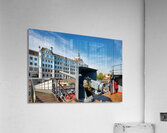 Cruiser Aurora in St. Petersburg with city background Acrylic Print