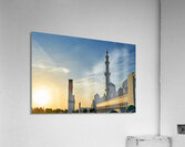 Visit to Sheikh Zayed Grand Mosque in Abu Dhabi at sunset Acrylic Print