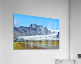 Glacier in Skaftafell Iceland with clear sky and road view Acrylic Print