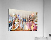 Fish market in Muscat Oman shows workers preparing fish Acrylic Print