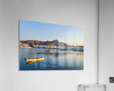 Waterfront view in Muscat Oman at sunset near boats Acrylic Print