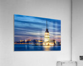 Sunset view of Maidens Tower on the Bosphorus in Istanbul Acrylic Print