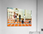 People pray inside Suleymaniye Mosque in Istanbul Turkey Acrylic Print