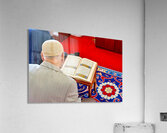 Man reading Quran inside Fatih Mosque in Istanbul Turkey Acrylic Print