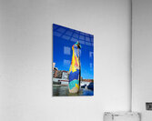 Sculpture of Woman and Bird in Barcelona park by Joan Miro Acrylic Print