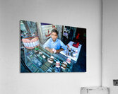 Street dentist offers services in Peshawar with dental models Acrylic Print