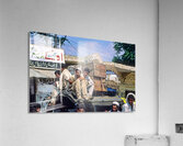 Men travel on top of a vehicle in Peshawar Pakistan Acrylic Print