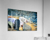 Muslim men pray towards Mecca in Pakistan during prayer time Acrylic Print