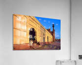 Visitors rest by Badshahi Mosque during sunset in Lahore Acrylic Print