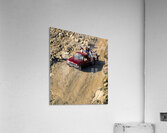 Travelers on gravel road near Shandur Pass in Pakistan Acrylic Print