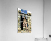 Family near shop at Shandur Pass in Pakistan Acrylic Print