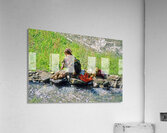 Life in Kalash Village in Bumburet Valley with river scene Impression acrylique