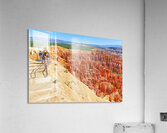 Visitors enjoy the view at Bryce Canyons Inspiration Point Acrylic Print