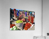 Market scene in Khiva with local produce and vendors Acrylic Print