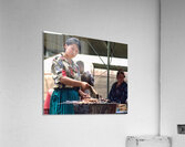 Street food vendors serve meat skewers in Samarkand Uzbekistan Acrylic Print