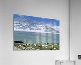 Mountains and livestock in Uzbekistan landscape Acrylic Print