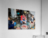 Women preparing fish in a market in Hanoi Vietnam Acrylic Print