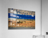 Directions guide visitors in Longyearbyen Svalbard Archipelago Impression acrylique