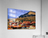 Colorful buildings in Longyearbyen Svalbard at sunset Acrylic Print