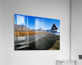 Warning signs for polar bears in Longyearbyen Svalbard Acrylic Print