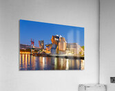 Guggenheim Museum in Bilbao at night with river view Acrylic Print