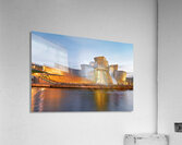 Guggenheim Museum shines at night in Bilbao Spain Impression acrylique