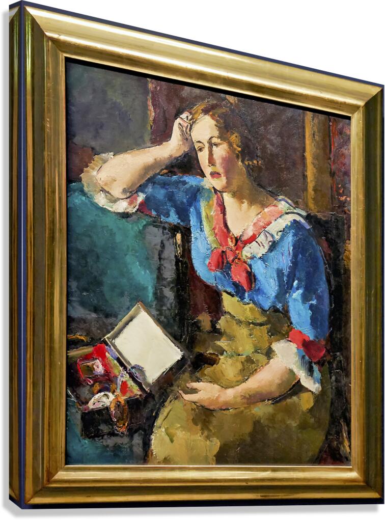 Egon Schiele - Seated Woman in a Blue House 1912 - Belvedere Museum Vienna Austria