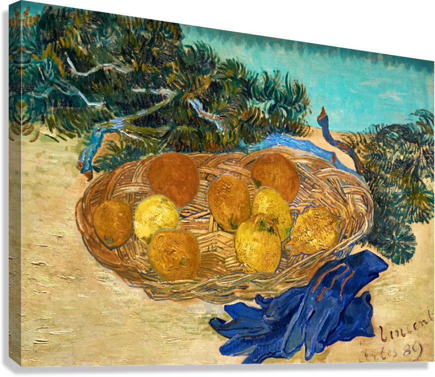 Vincent Van Gogh - Still Life of Oranges and Lemons with blue Gloves - 1889