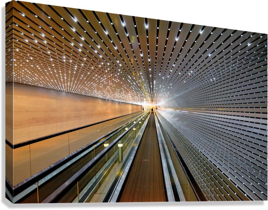 The walkway connecting East and West Buildings of the National Gallery of Art. Washington D.C.