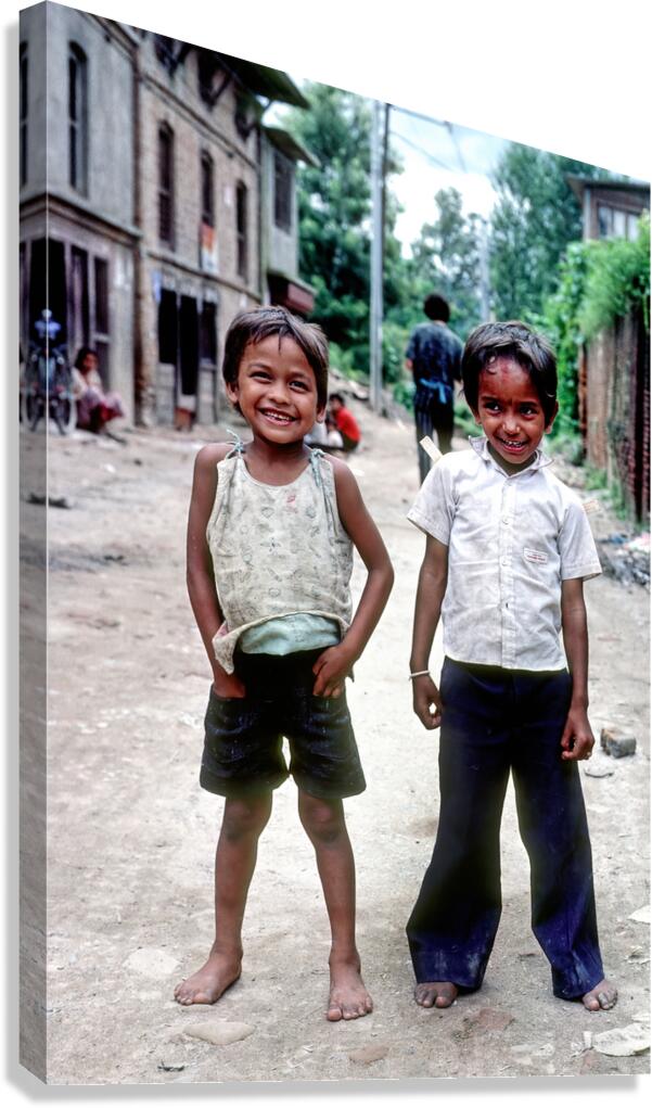 Nepal. Kathmandu. Two children